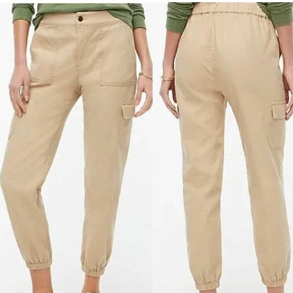 J Crew Women's Cargo Pants Utility Cotton‎ Khaki Size 4 NWT
